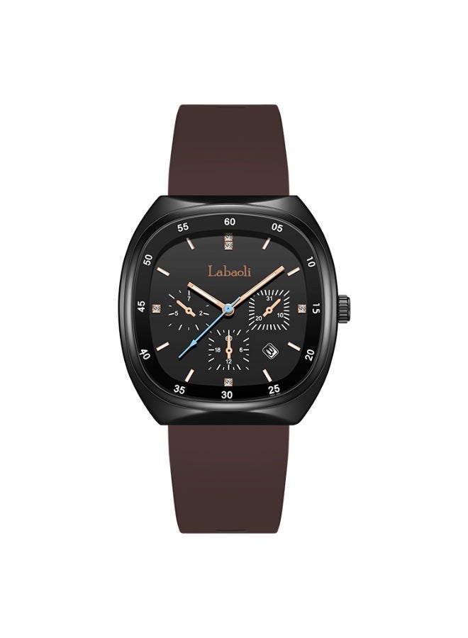 Labaoli 42mm Large-Dial Rubber Strap Quartz Watch, 9mm Slim, 3ATM Water Resistant, Unisex Sport Trend - Image 4